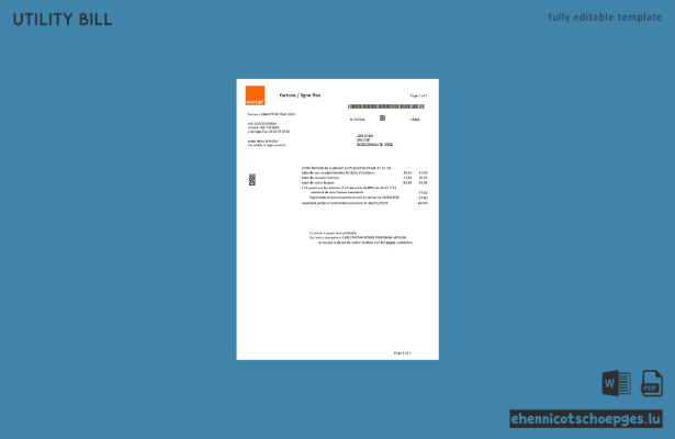 Beispiel für eine Rechnung des Energieversorgers Orange in Frankreich (Vorschau)